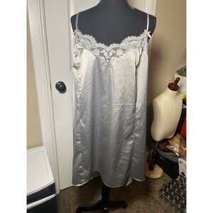 Cacique Satin Lace Trim Slip Dress Nightgown Lingerie Plus Size 22 24